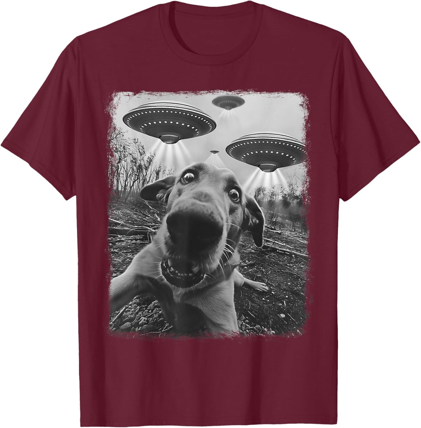 Chesapeake Bay Retriever Dog UFO Alien Extraterrestrial T-Shirt - T-Shirt | Maroon