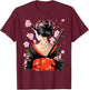Japanese Samurai Girl Sakura Cherry Blossom Geisha T-Shirt - T-Shirt | Maroon