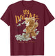 Back Print Y2K Streetwear Women's Clothing Men Teddy Bear T-Shirt - T-Shirt | Maroon