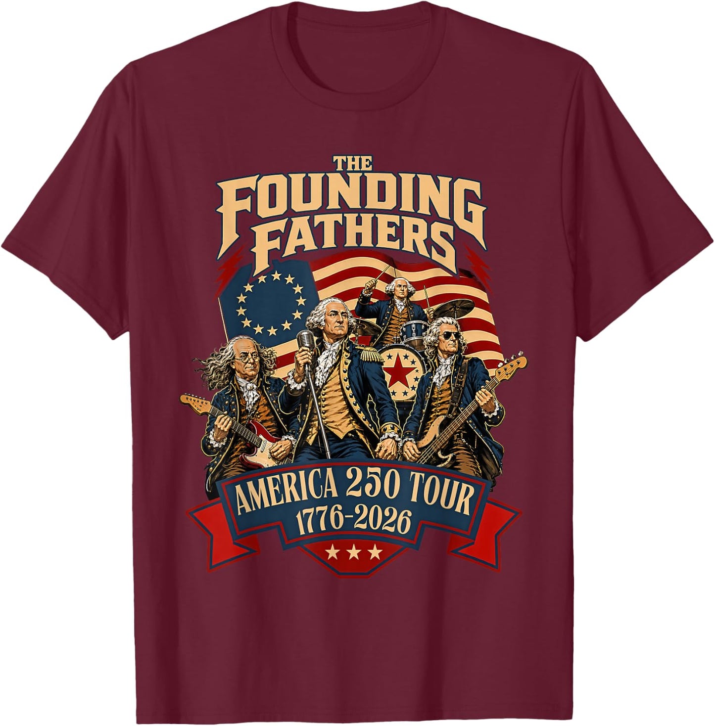 America 250 Years Anniversary 4th July 2026 USA Birthday T-Shirt - T-Shirt | Maroon