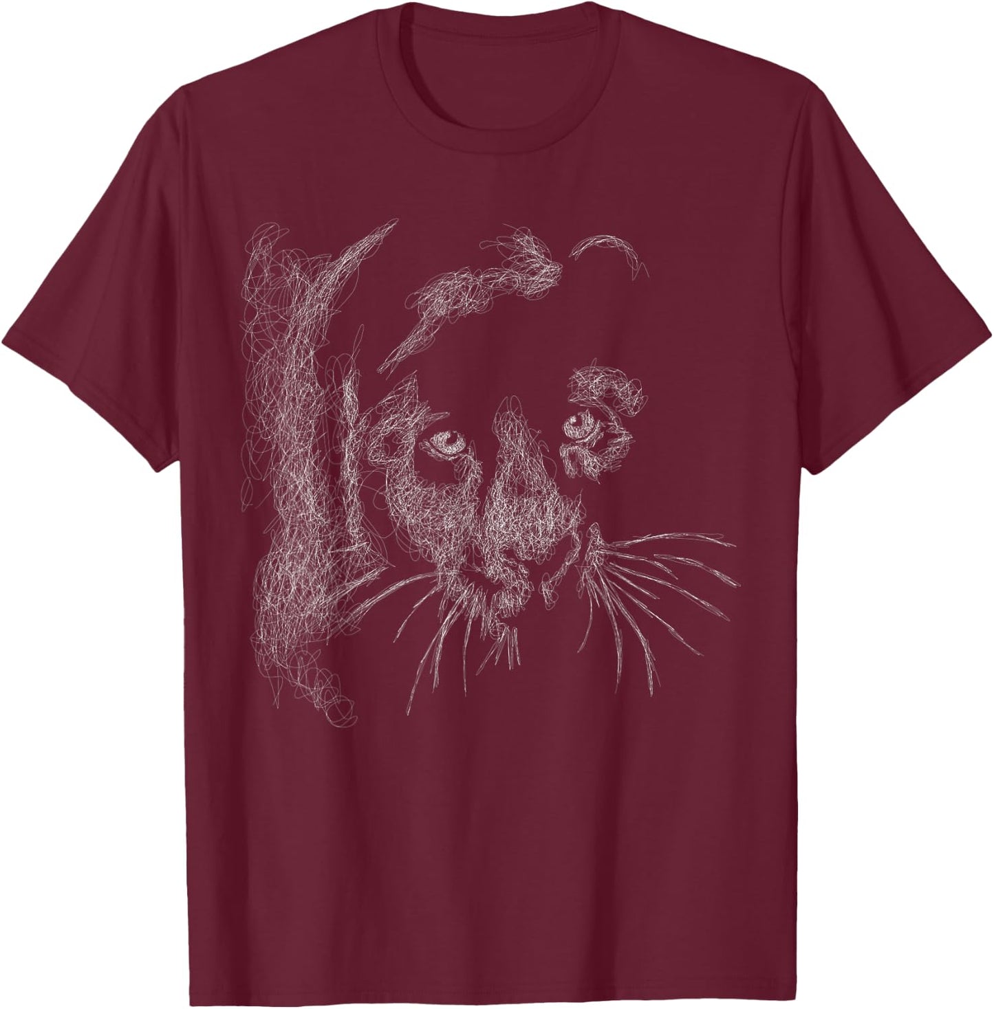 black panther scribble for lovers Animal leopard & jaguar T-Shirt - T-Shirt | Maroon