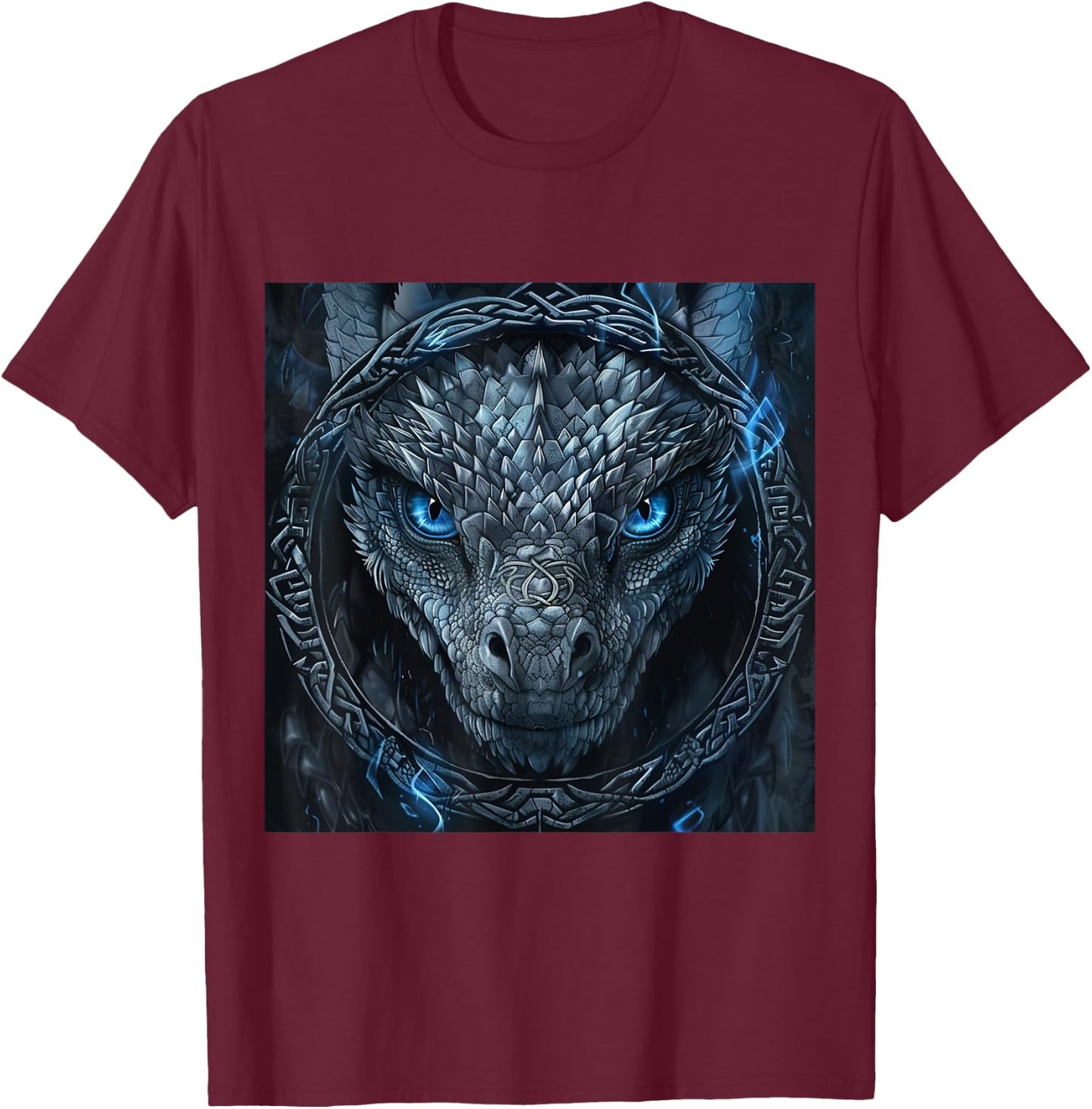 Viking Dragon Jormungandr & Niddhogg Vikings Dragon , black T-Shirt - T-Shirt | Maroon