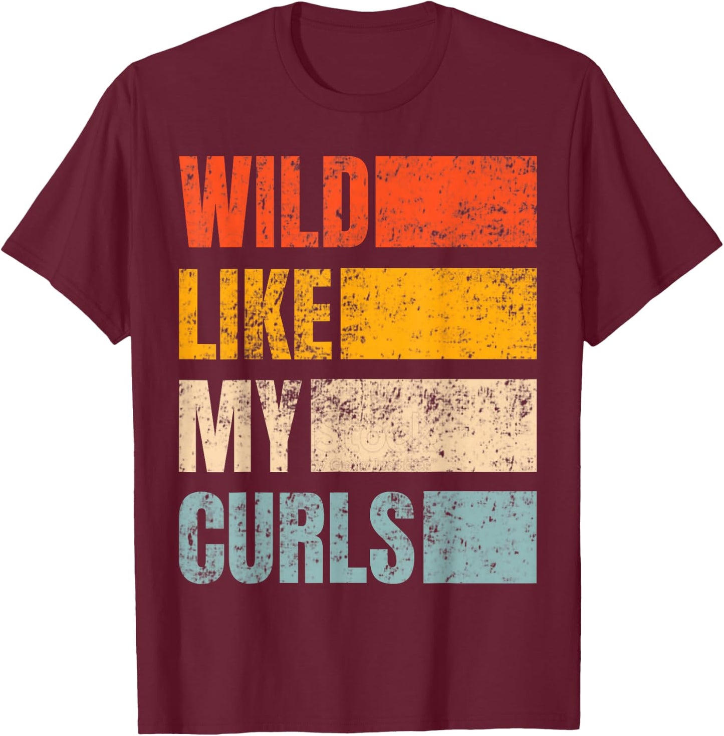 Toddler Girls Wild Like My Curls Funny Cute Curly Hair Retro T-Shirt - T-Shirt | Maroon