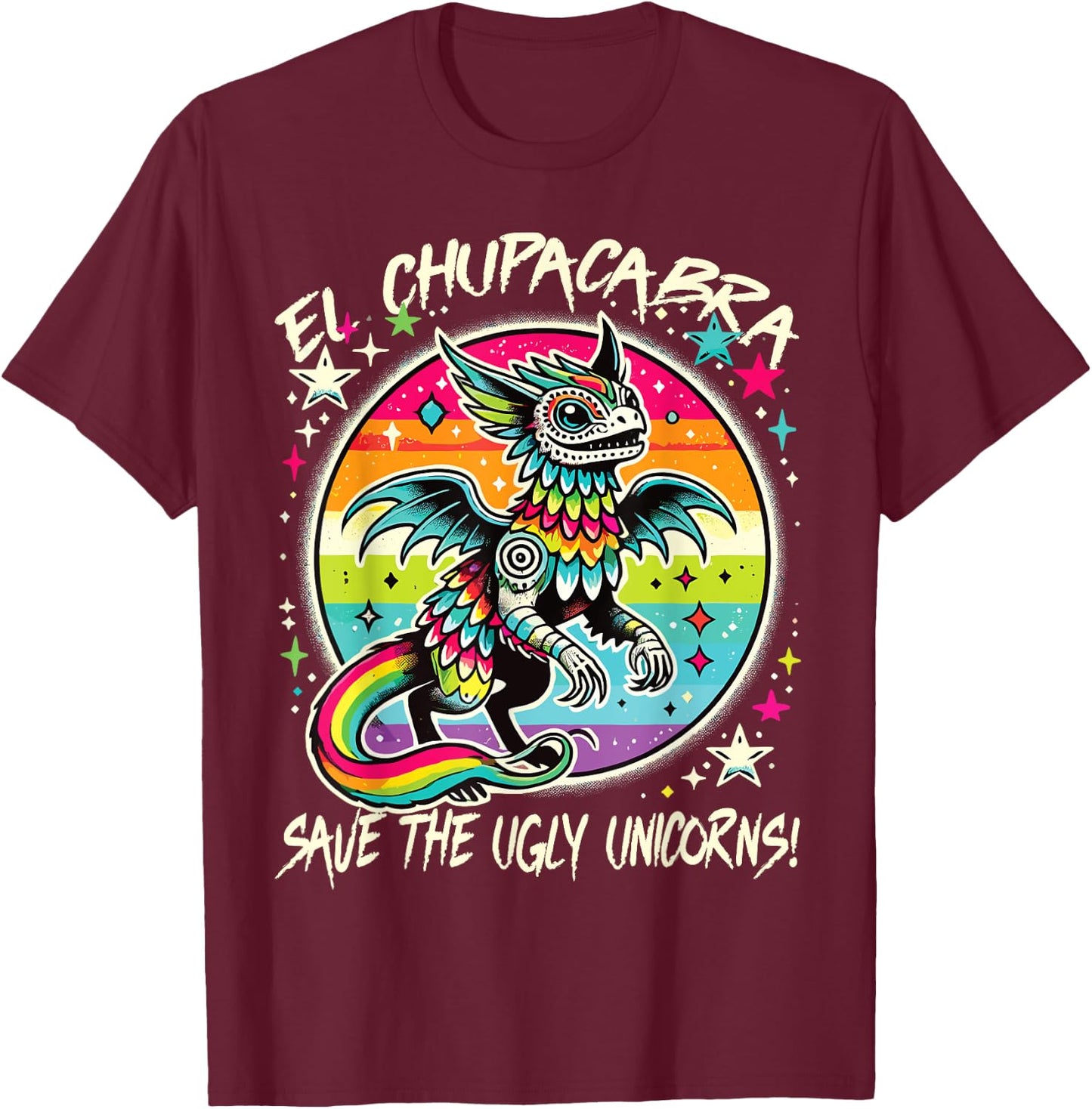 El Chupacabra Cryptid Kids T-Shirt - T-Shirt | Maroon