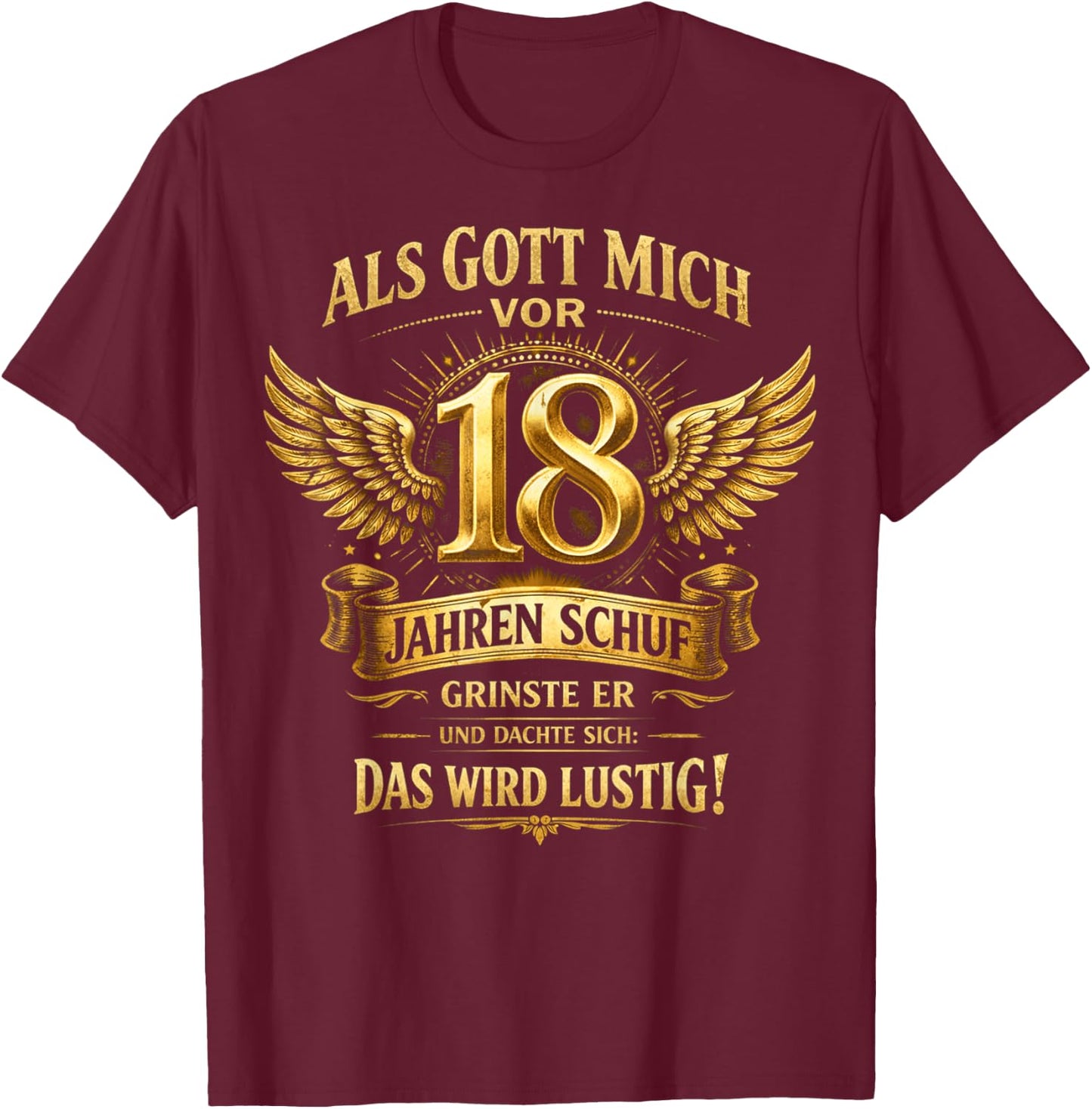 18. Geburtstag Junge Mädchen 18 Jahre 2008 Lustig Geschenk T-Shirt - T-Shirt | Maroon