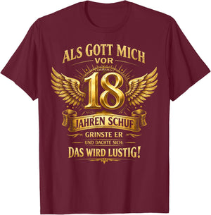 18. Geburtstag Junge Mädchen 18 Jahre 2008 Lustig Geschenk T-Shirt - T-Shirt | Maroon