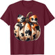 Coquette Pumpkin Cow Skin Autumn Pumpkin Cowhide Bow Fall T-Shirt - T-Shirt | Maroon