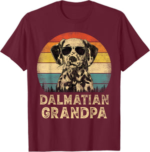 Vintage Dalmatian Grandpa Dog Lovers Father's Day Men Women T-Shirt - T-Shirt | Maroon