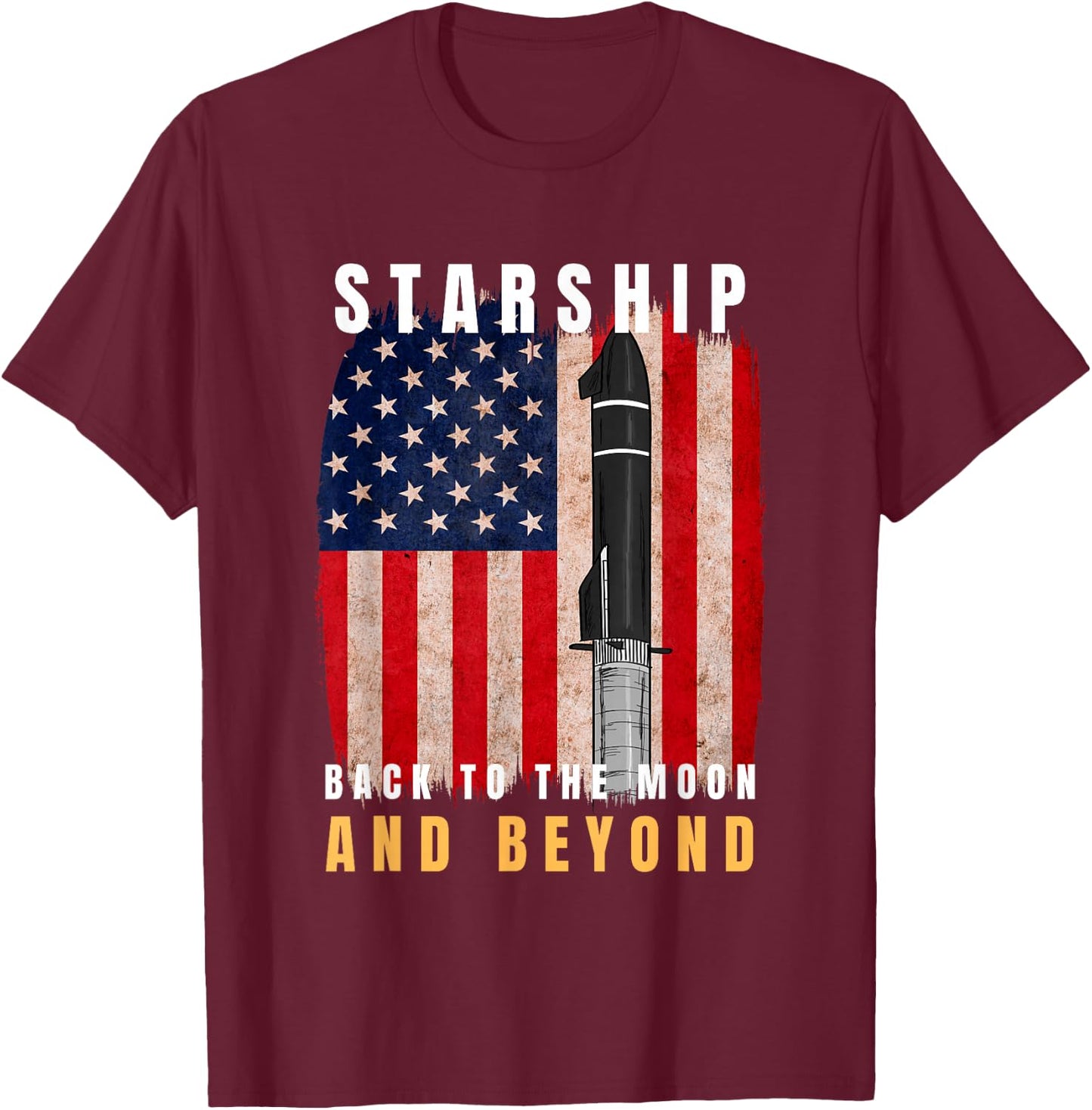 Starship Boca Chica Starbase | A Falcon 9 Starship T-Shirt - T-Shirt | Maroon