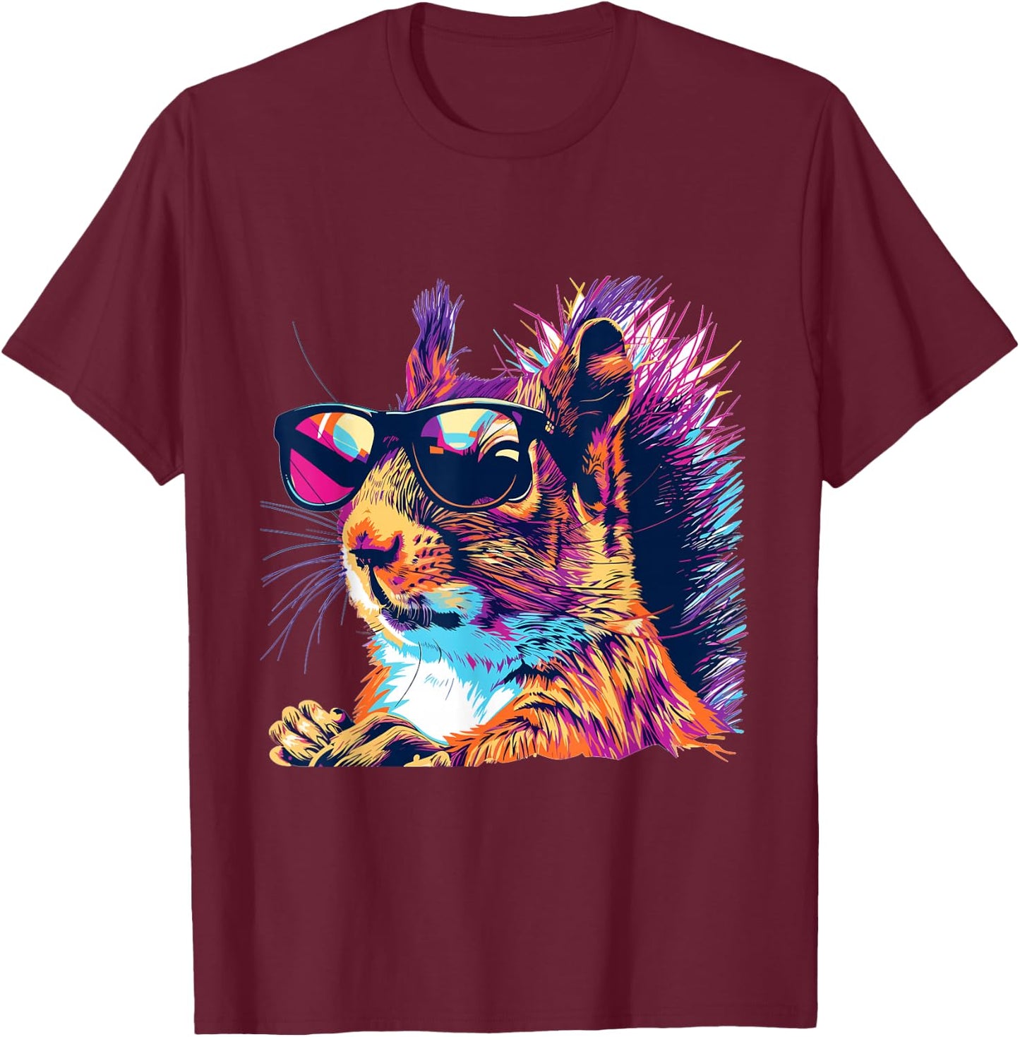 Squirrel Animal Lover Graphic T-Shirt - T-Shirt | Maroon