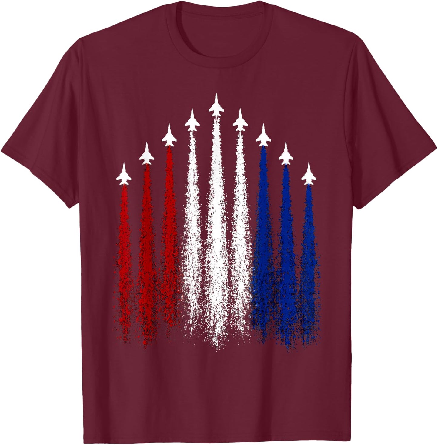 Patriotic Fighter Jets 1776 2026 American Independence T-Shirt - T-Shirt | Maroon