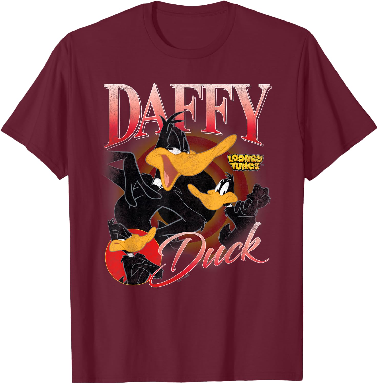 Looney Tunes Bootleg Daffy Duck T-Shirt - T-Shirt | Maroon