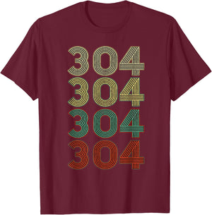 Vintage West Virgina shirt Retro 304 Area Code T-Shirt - T-Shirt | Maroon