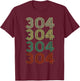 Vintage West Virgina shirt Retro 304 Area Code T-Shirt - T-Shirt | Maroon