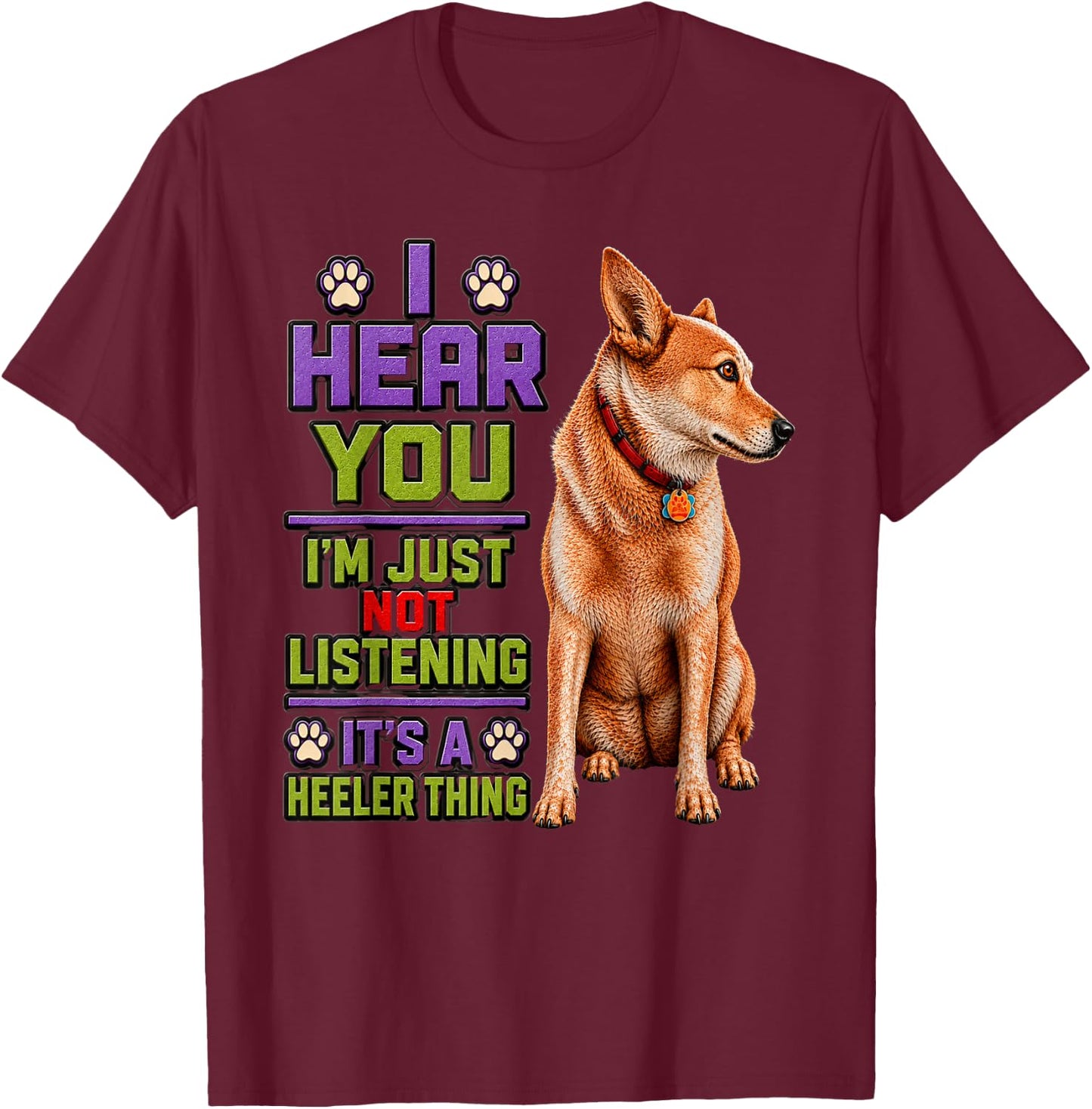 Red Heeler Farm Dog Sunset Australian Cattle Dog Shirt T-Shirt - T-Shirt | Maroon
