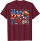 Patriotic Sunflower USA Flag Peace Love America 4th of July T-Shirt - T-Shirt | Maroon