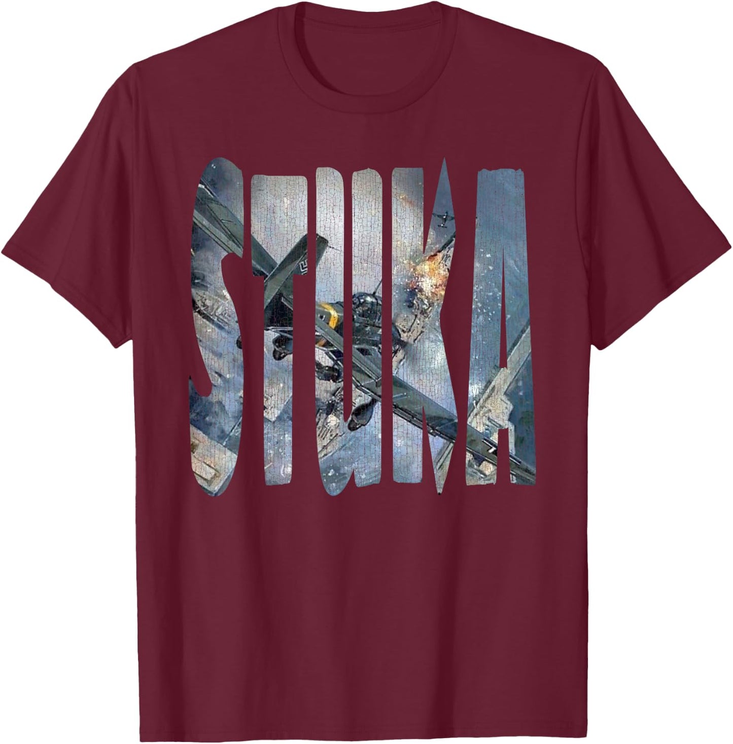 Stuka Junkers Ju 87 WW2 German Warbird Aviation Hobbyist T-Shirt - T-Shirt | Maroon