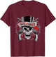 Guns N' Roses Offizieller Zylinderhut mit Totenkopf T-Shirt - T-Shirt | Maroon