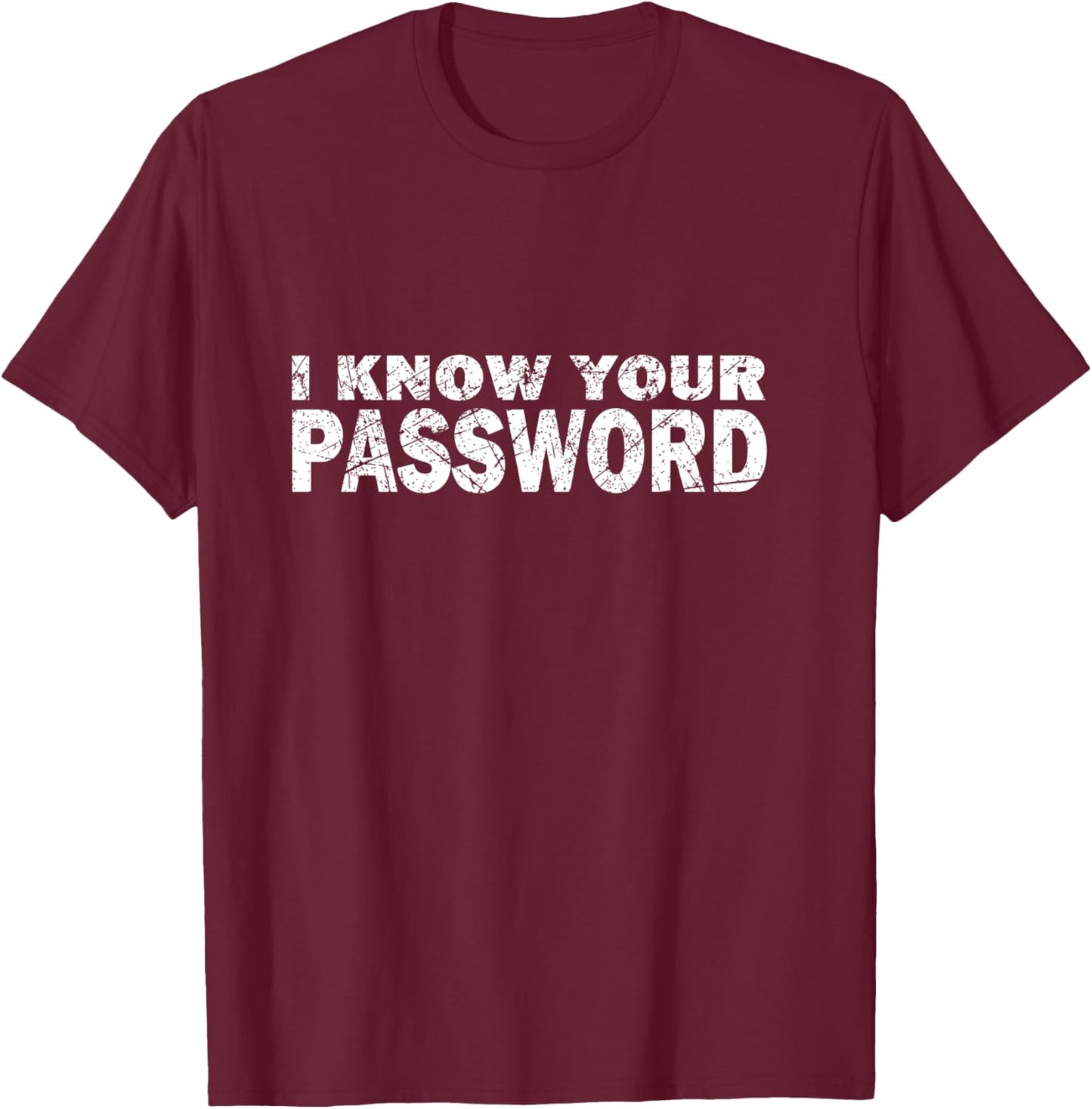 Computer Hacker Cybersecurity I Know Your Password Gift T-Shirt - T-Shirt | Maroon