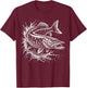 Hecht im Sprung aus dem Wasser - Fisch-Design für Angler T-Shirt - T-Shirt | Maroon