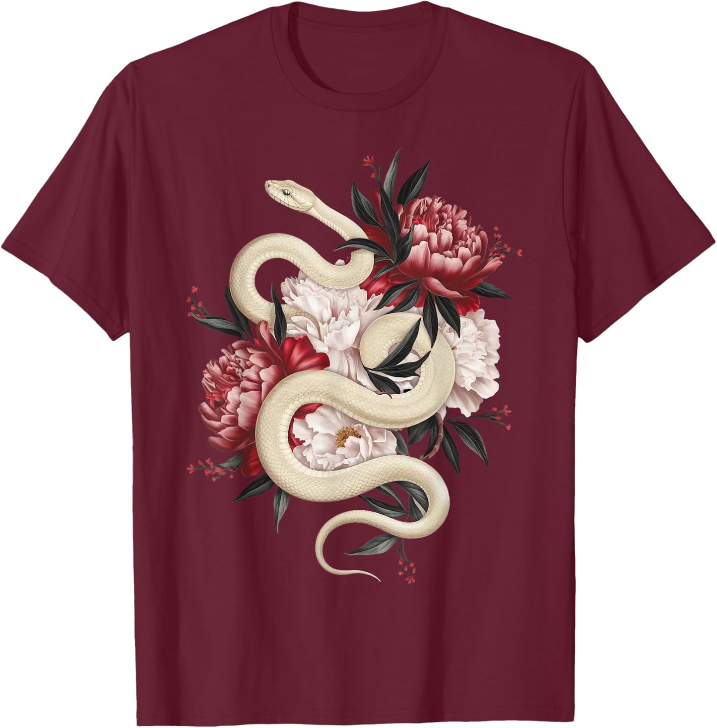 Year of The Snake 2025 Cool Snake Graphic Art T-Shirt - T-Shirt | Maroon