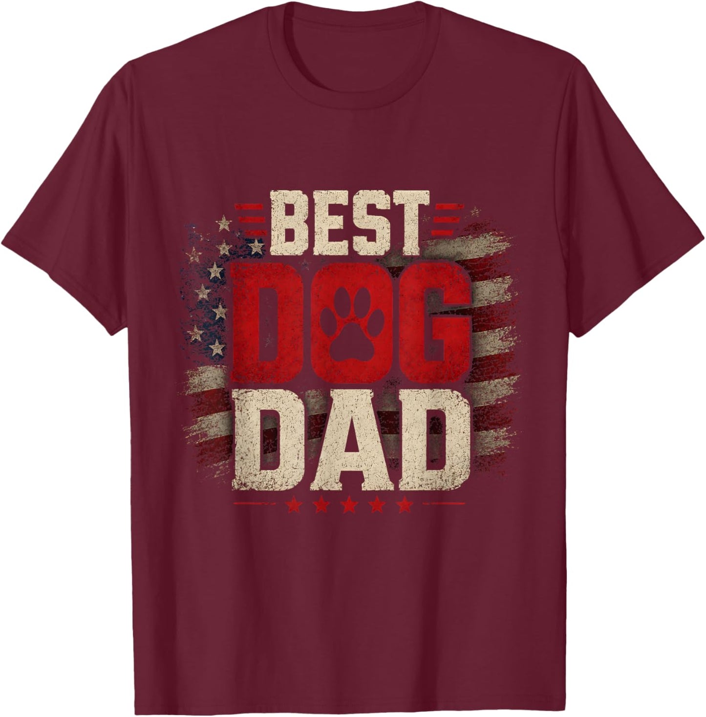 Funny Dad Fathers Day Dog Dad T-Shirt - T-Shirt | Maroon