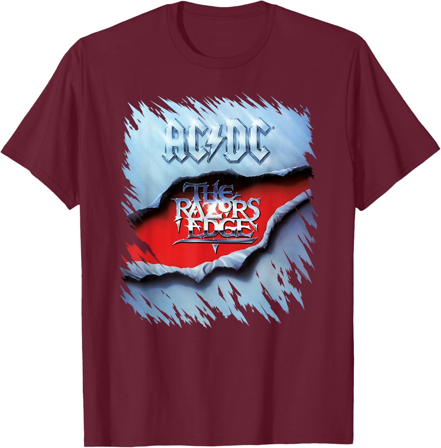 AC/DC The Razor's Edge Album Cover , black T-Shirt - T-Shirt | Maroon