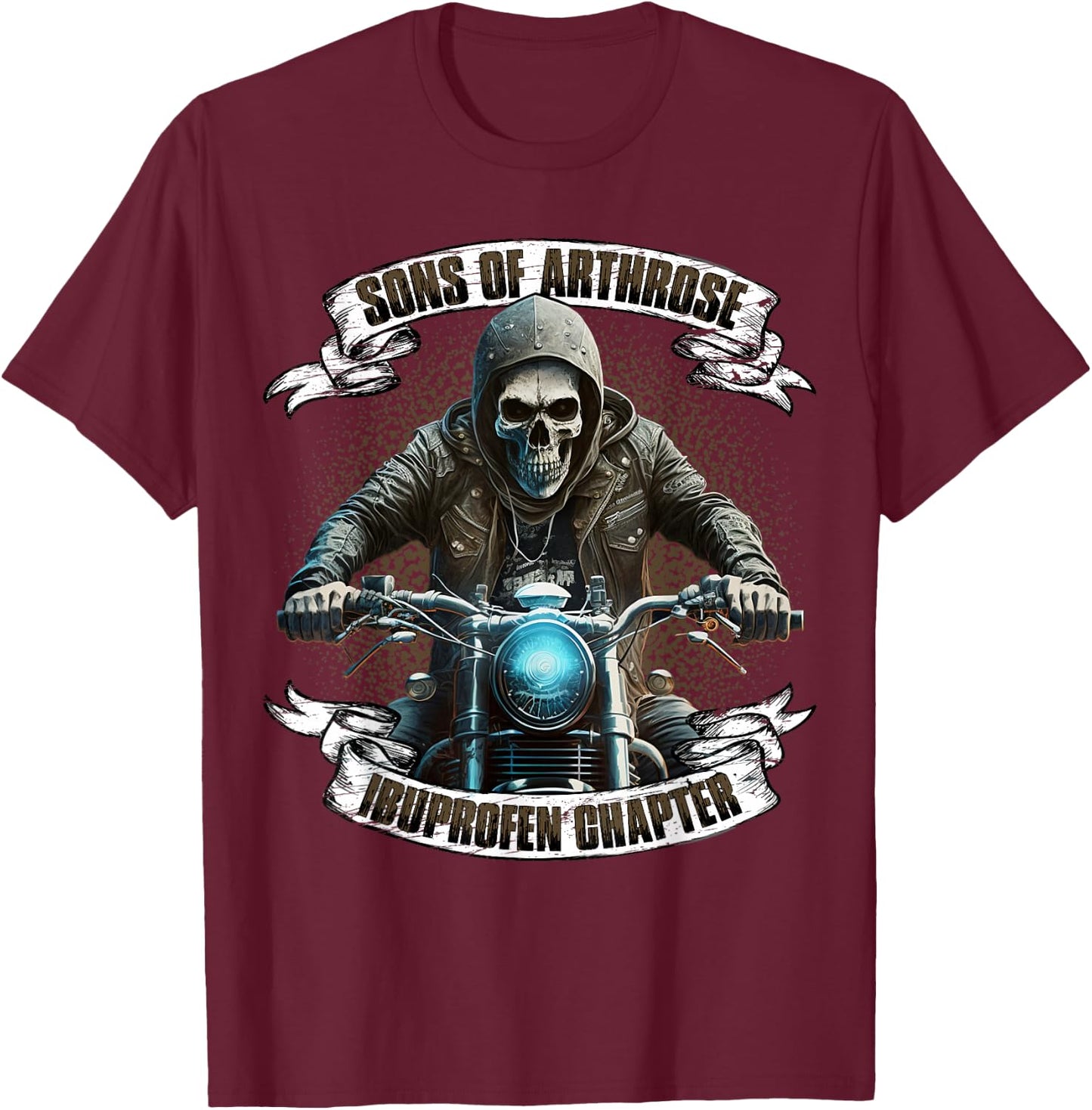 Sons of Arthrosis Ibuprofen Chapter Biker Motorcyclist , black T-Shirt - T-Shirt | Maroon