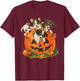 Vintage 90s Dog Retro Pumpkin Puppies Halloween Dog Lovers Men Women Kids T-Shirt - T-Shirt | Maroon
