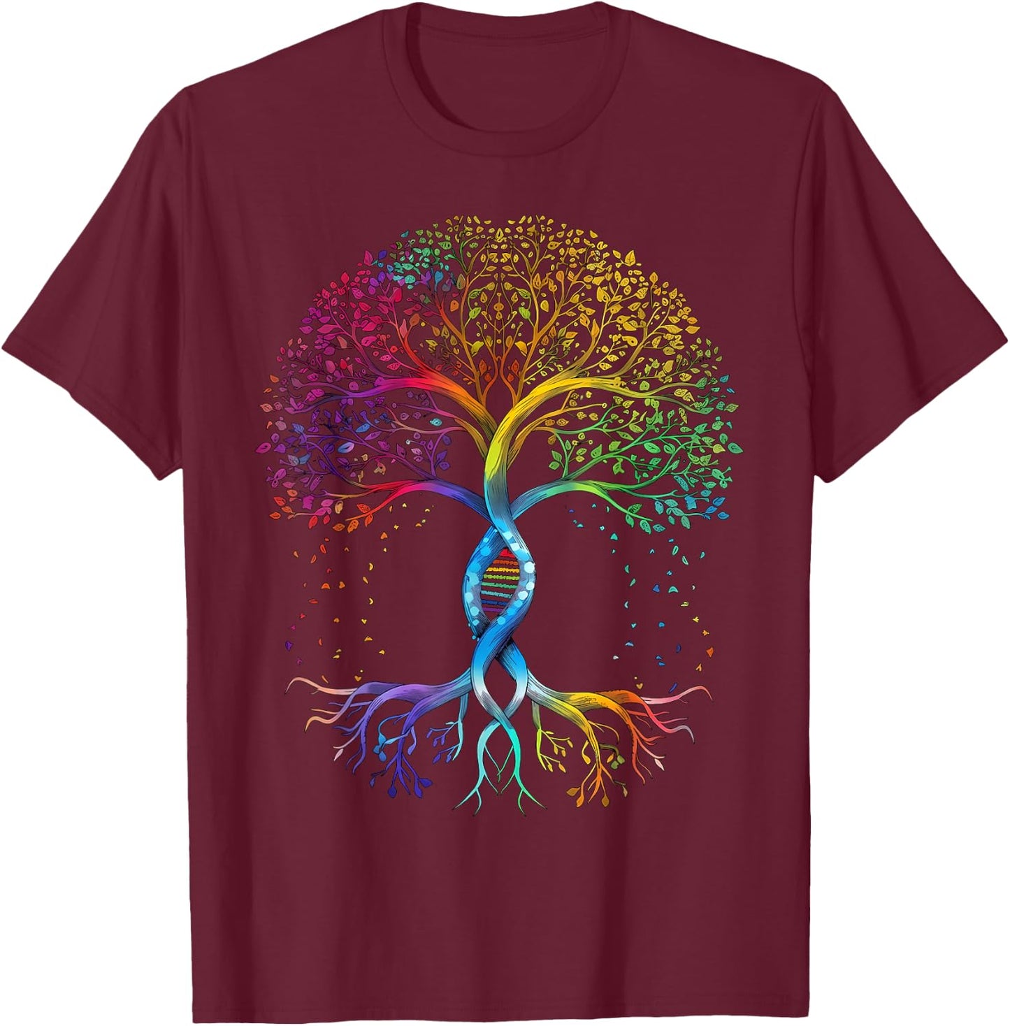 Rainbow Tree of Life LGBTQ Pride Flag Ally Lesbian Gay Trans T-Shirt - T-Shirt | Maroon