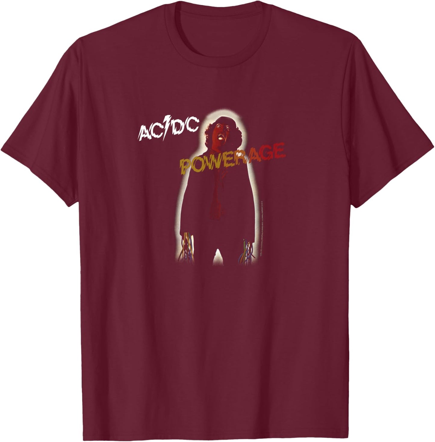 AC/DC - Pochette de l'album Powerage Manche Longue T-Shirt - T-Shirt | Maroon