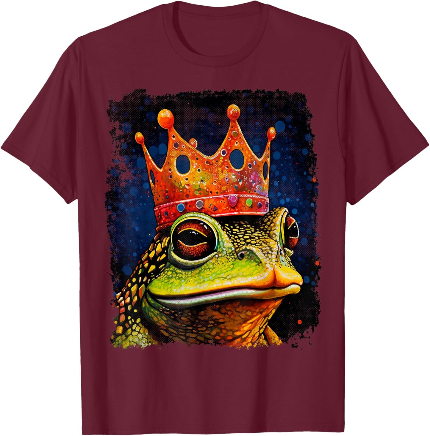 Vintage Toad Frog King Queen T-Shirt - T-Shirt | Maroon