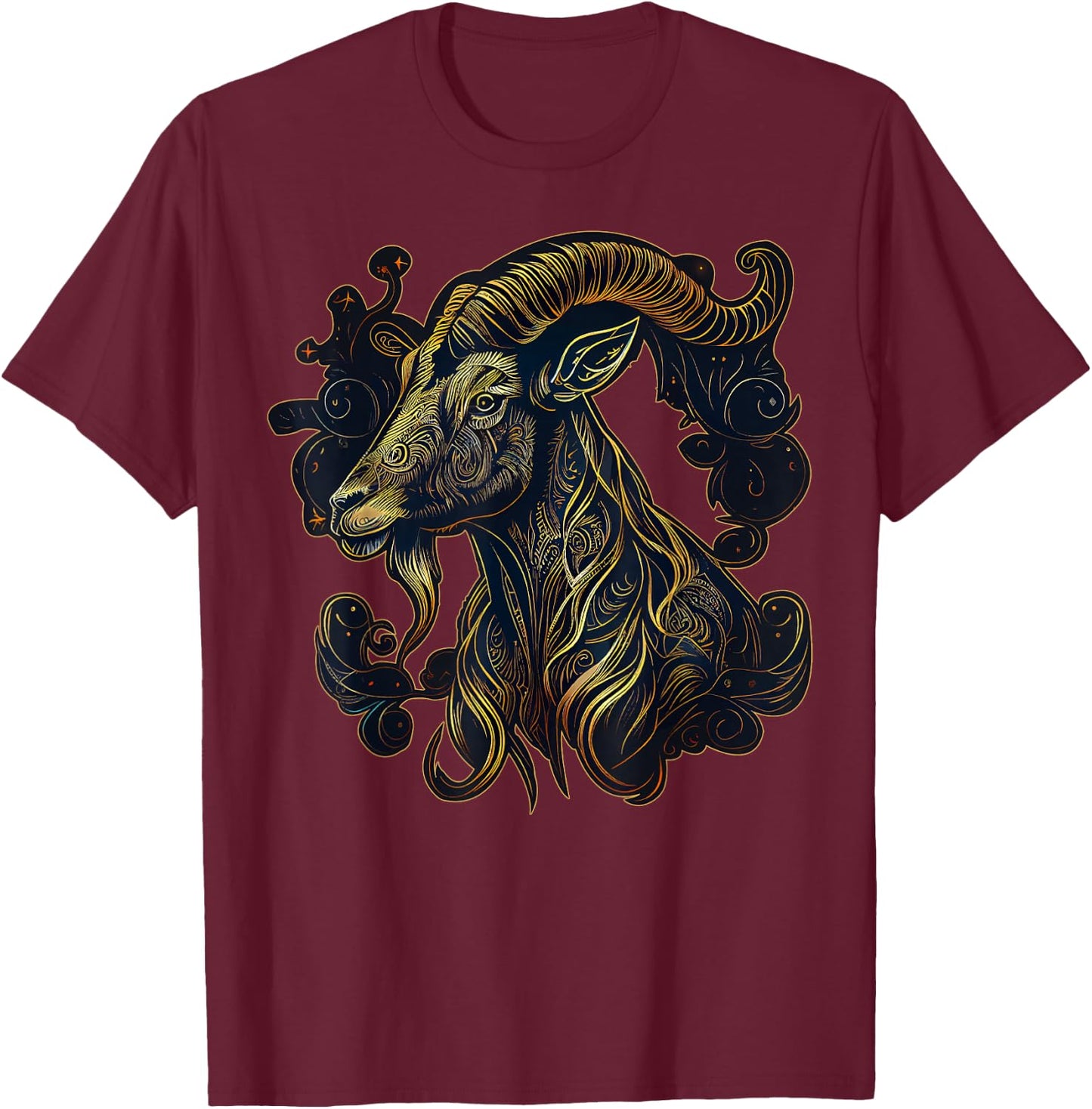 Year Of The Goat Chinese Zodiac Ram Animal Astrology T-Shirt - T-Shirt | Maroon