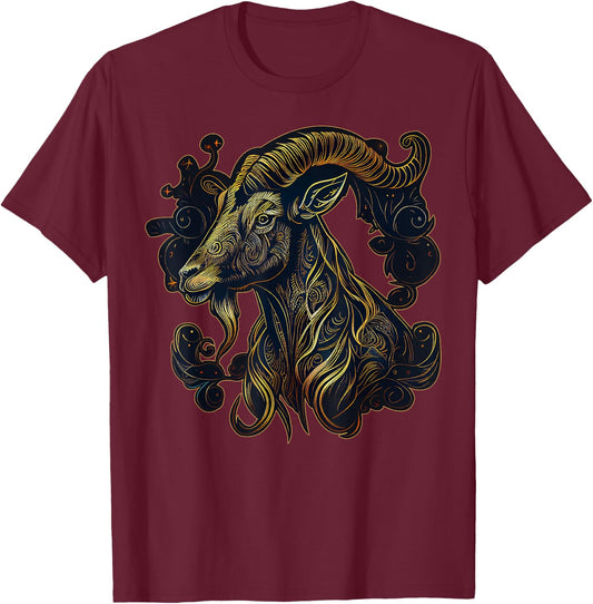 Year Of The Goat Chinese Zodiac Ram Animal Astrology T-Shirt - T-Shirt | Maroon