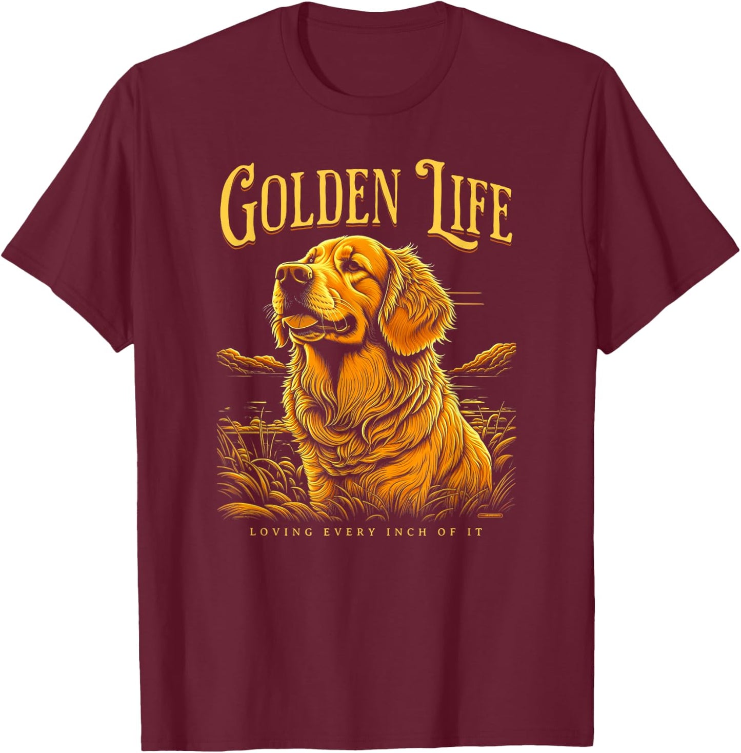 Life is golden Golden Retriever dog Lover Golden Life T-Shirt - T-Shirt | Maroon