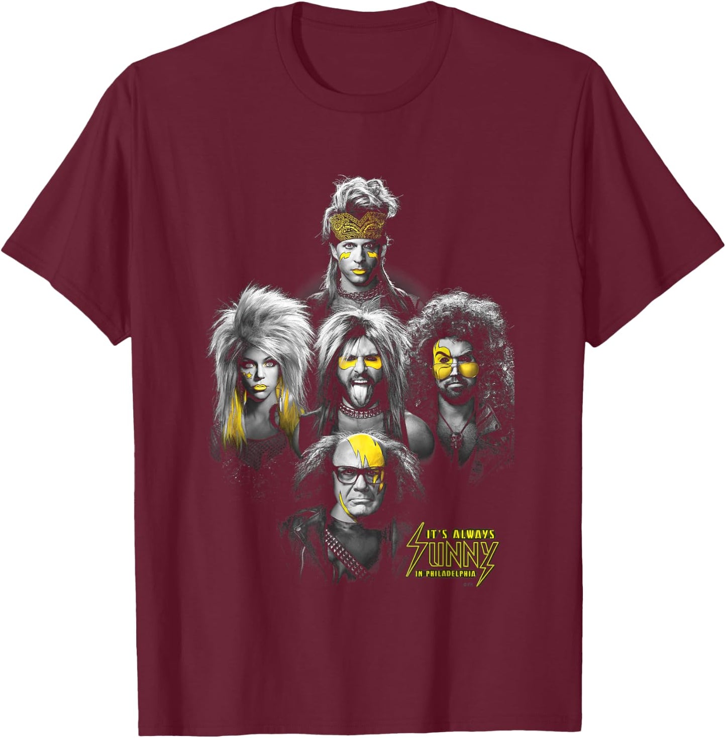 It's Always Sunny In Philadelphia The Gang Has Rock Vibes , Black, S T-Shirt - T-Shirt | Maroon