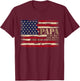 Papa Man Myth Bad Influence Father's Day Retro USA Flag T-Shirt - T-Shirt | Maroon