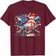 Baseball Drip Ice Cream Patriot American Flag 4th of July T-Shirt - T-Shirt | Maroon