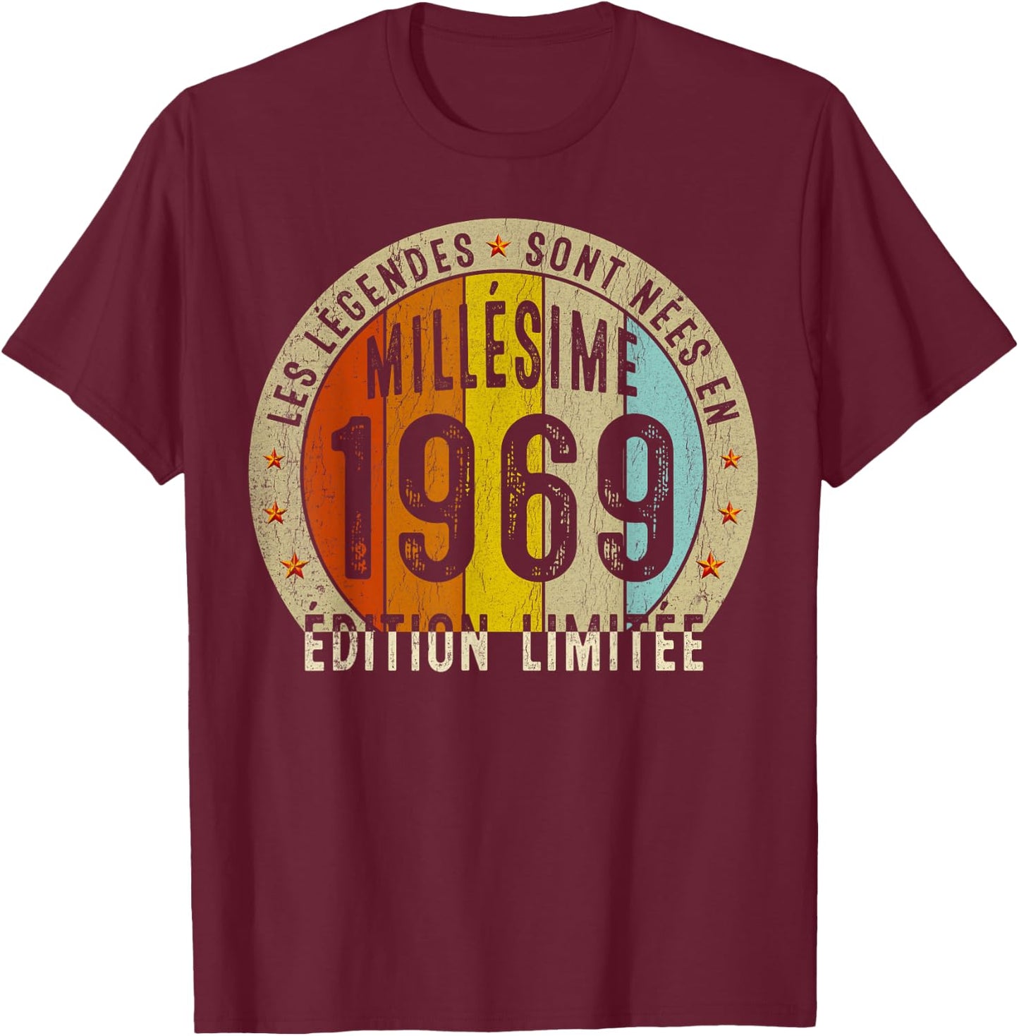 Vintage 1969 56 Years Man 56 Years Birthday Man Humour T-Shirt - T-Shirt | Maroon