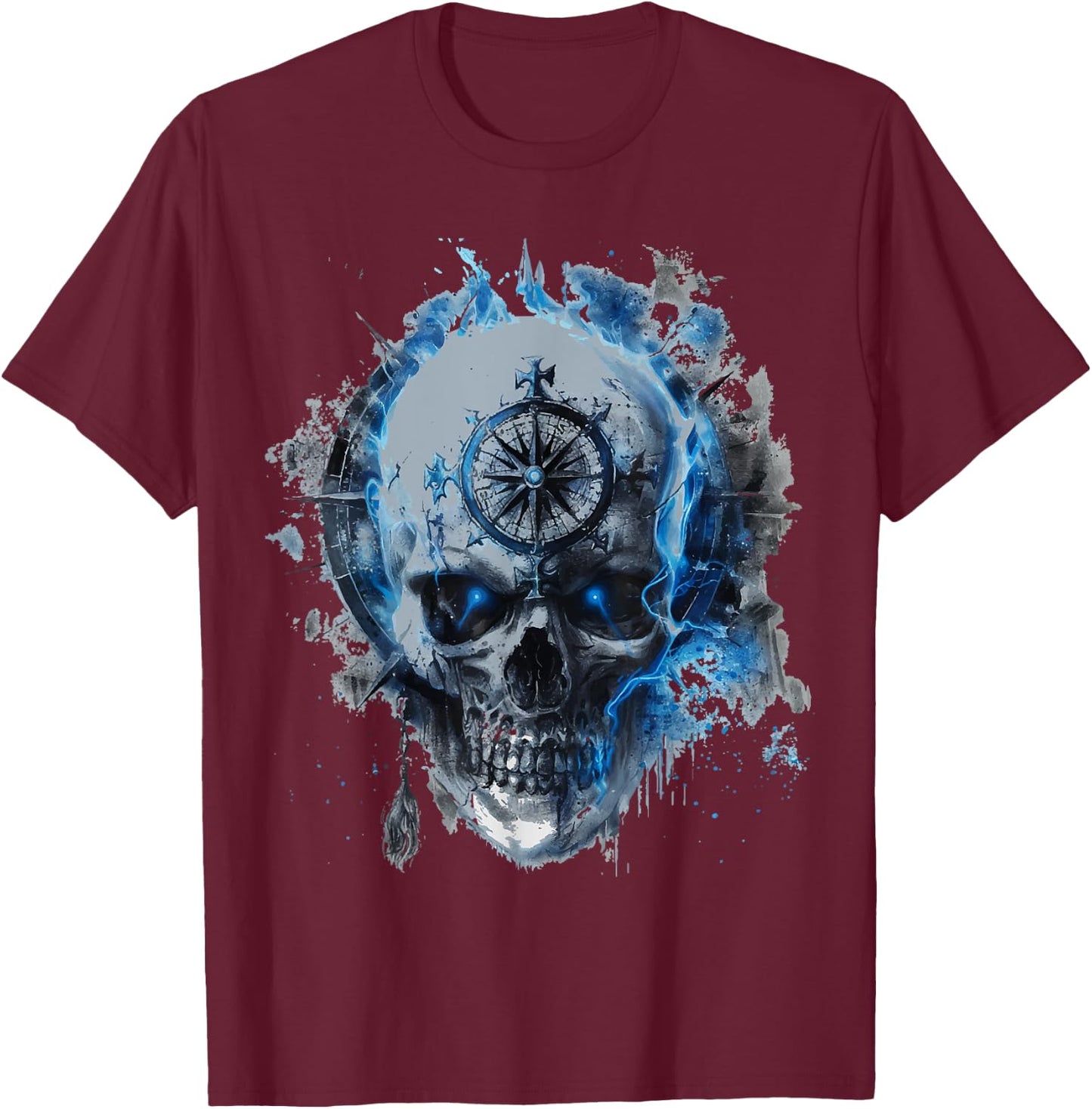 Skull Design Viking Gifts T-Shirt - T-Shirt | Maroon