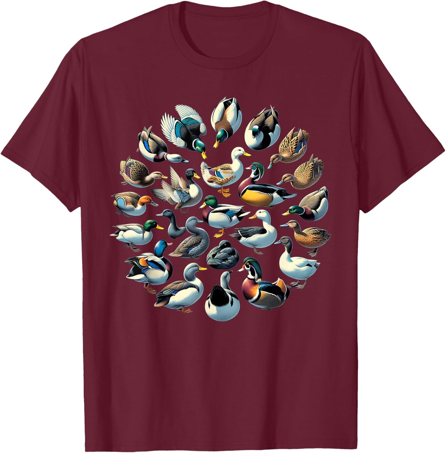 Types Of Duck Shirt for Ducks Lovers Women Kids Girls T-Shirt - T-Shirt | Maroon