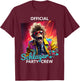 PARTY HASE Outfits für Party und Kneipentour Official Schlager Party Crew T-Shirt - T-Shirt | Maroon