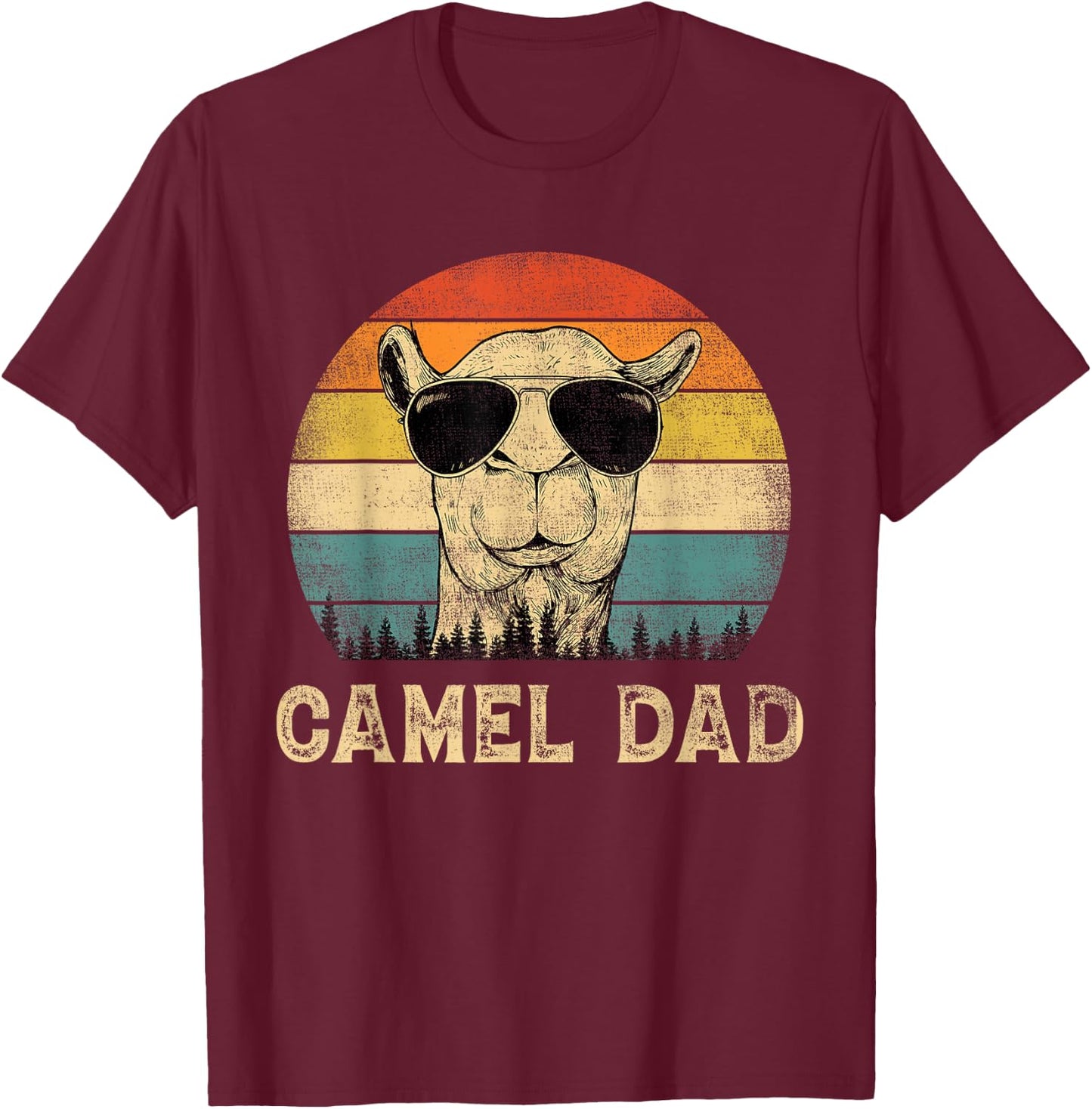 Vintage Camel Dad Camel Lovers Daddy Father's Day T-Shirt - T-Shirt | Maroon