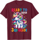 Student Unicorn Ready back to School crush 3rd grade Girls T-Shirt - T-Shirt | Maroon