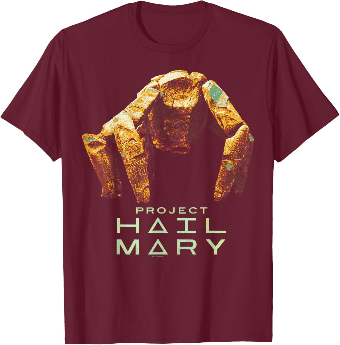 Project Hail Mary Rocky The Alien Distressed Portrait T-Shirt - T-Shirt | Maroon