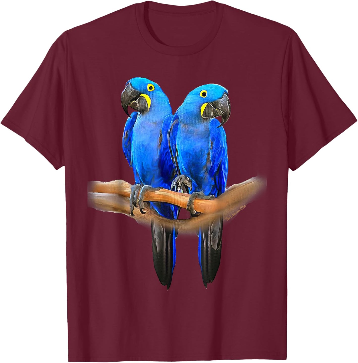 Hyacinth Macaw Pair T-Shirt - T-Shirt | Maroon