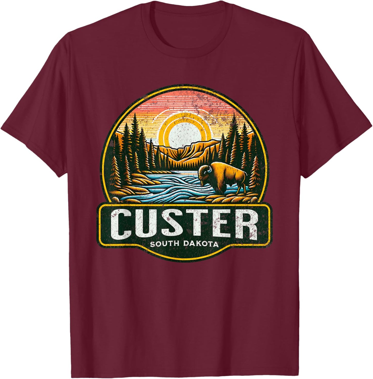 Custer State Park T-Shirt - T-Shirt | Maroon