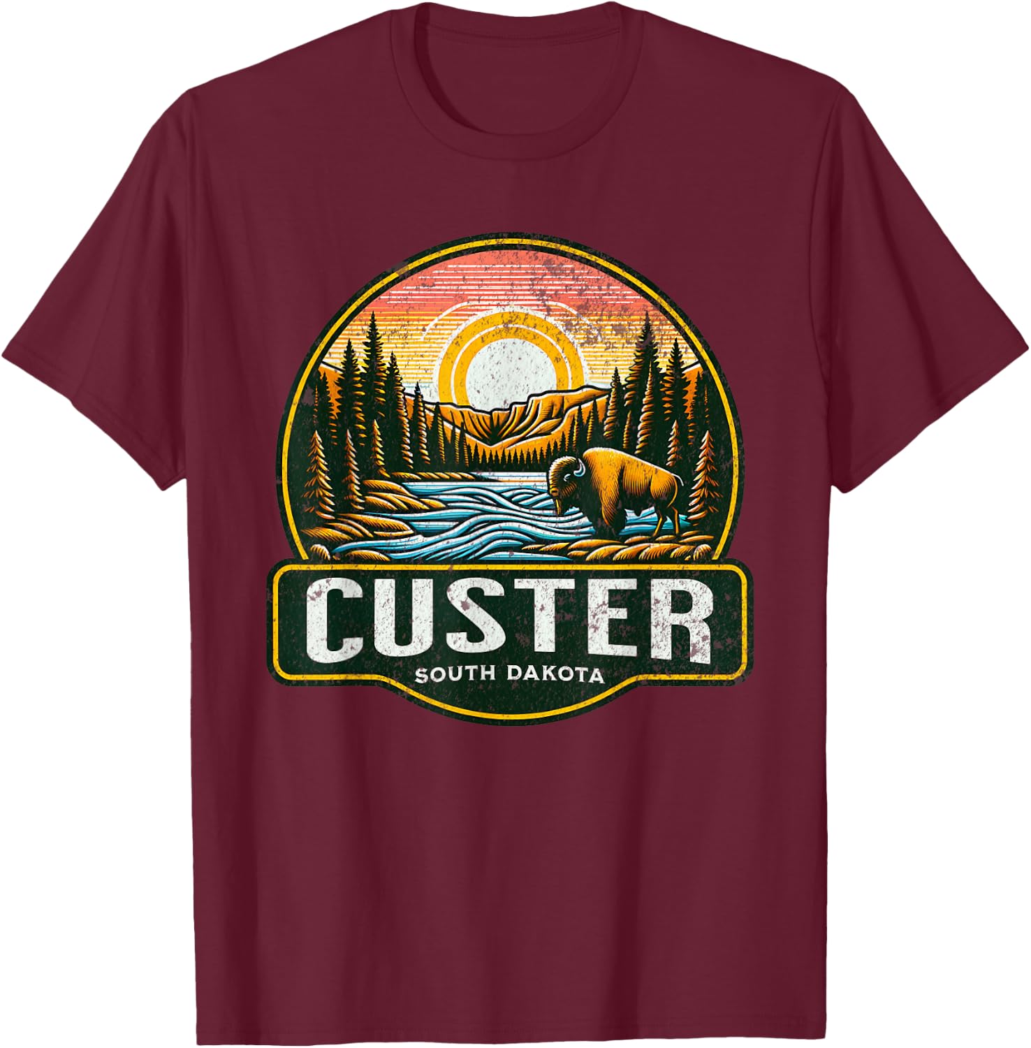 Custer State Park T-Shirt - T-Shirt | Maroon