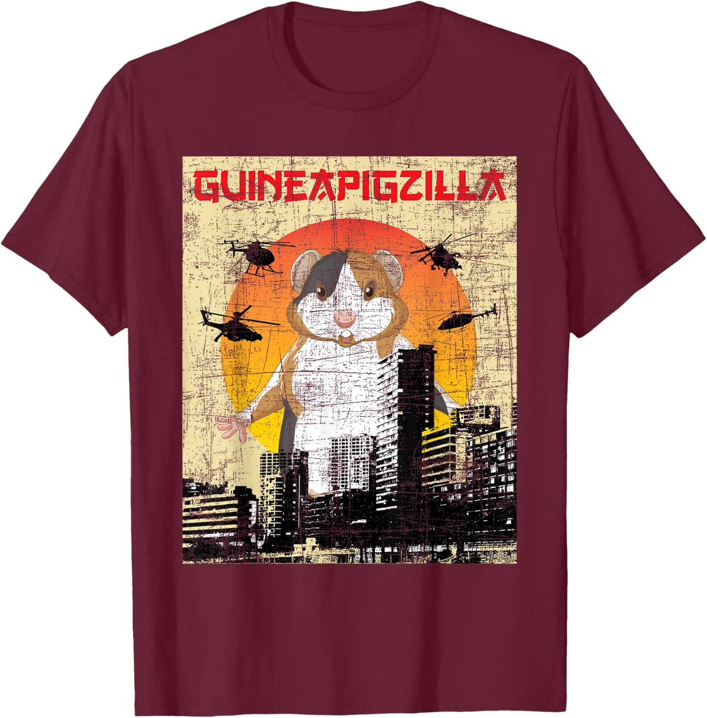 Guineapigzilla - Guinea Pig Animal Lover Rodent Pet Owner T-Shirt - T-Shirt | Maroon