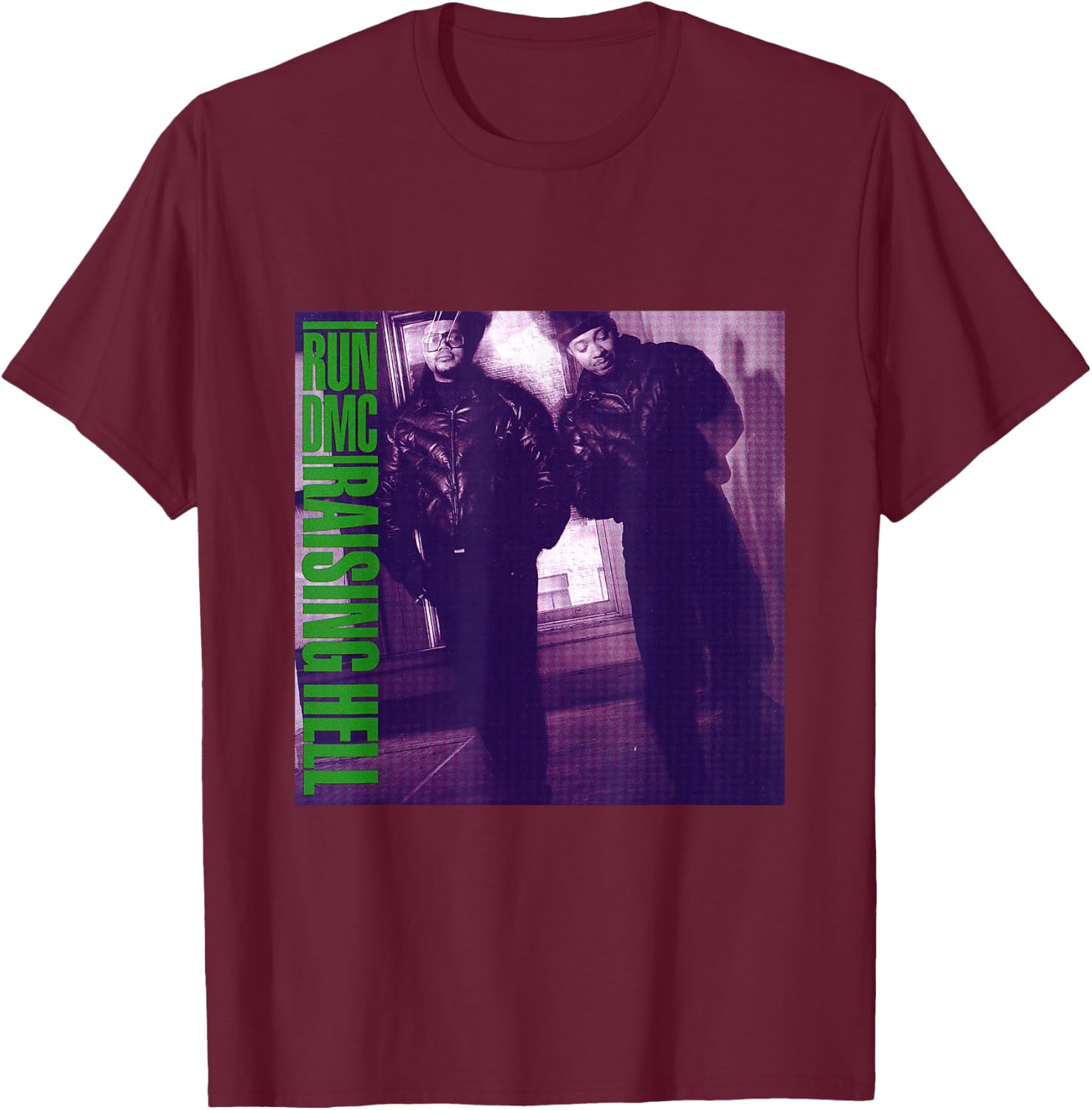 RUN DMC Raising Hell Cover T-Shirt - T-Shirt | Maroon